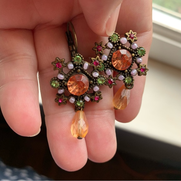 Vintage Rhinestone Pierced Earrings - Picture 1 of 9